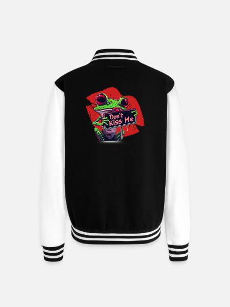 Dont Kiss Me Frog Popart - Unisex College Sweat Jacket - black/white