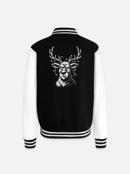 Grumpy Moose Vine Crown - Unisex College Sweat Jacket - black/white