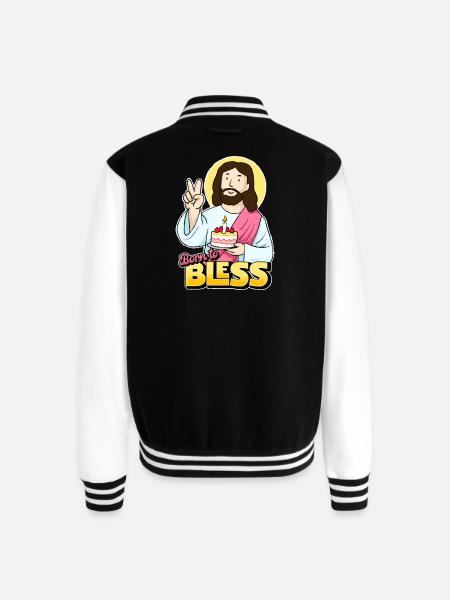 Born to Bless - Unisex College Sweat Jacket - black/white
