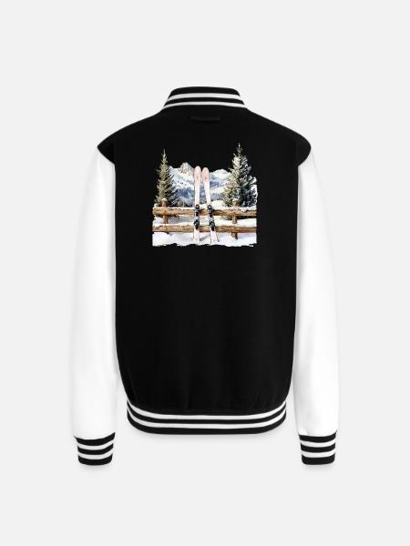 Alpine Ski Rest - Unisex College Sweat Jacket - black/white