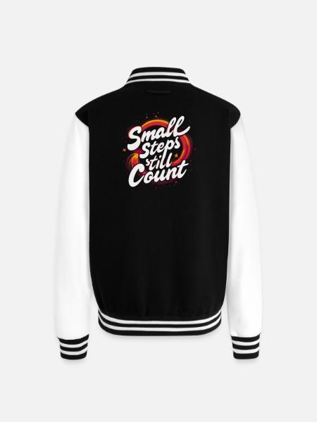 Small Steps Still Count - Unisex College Sweat Jacket - black/white