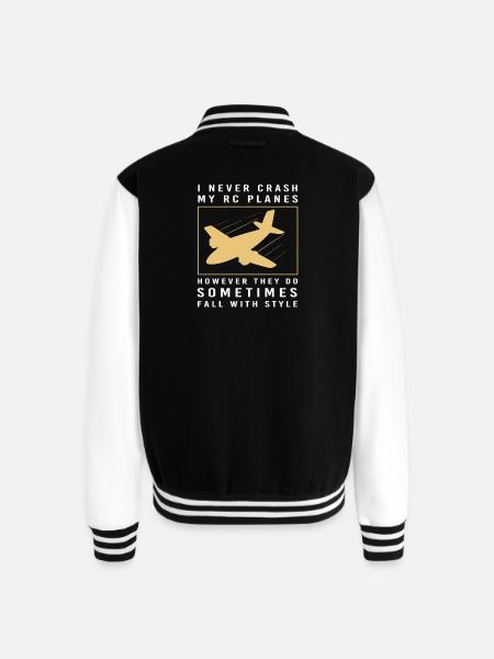 RC Plane Pilot Remote Control - Unisex College Sweat Jacket - black/white