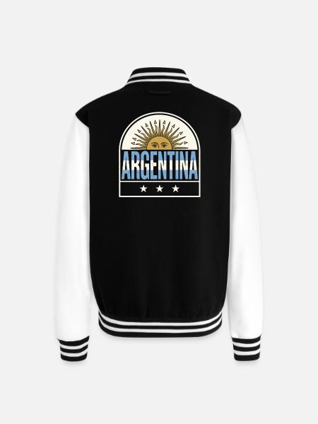 Argentina Suncrest Logo - Unisex College Sweat Jacket - black/white