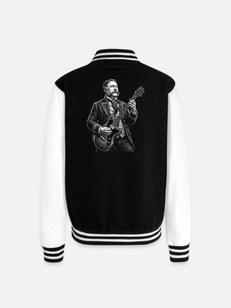 Chester A. Arthur Playing Guitar - Unisex College Sweat Jacket - black/white