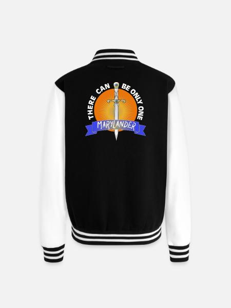 Marylander Sword Emblem Crest - Unisex College Sweat Jacket - black/white