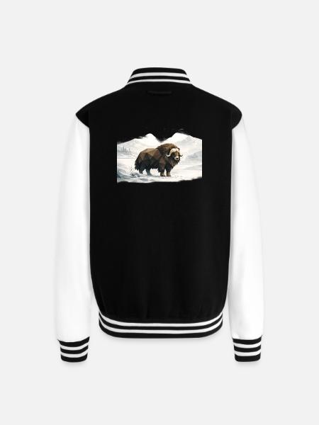 Silent Musk Ox - Unisex College Sweat Jacket - black/white
