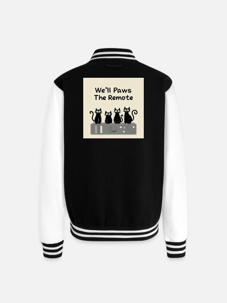 Paws The Remote TV - Unisex College Sweat Jacket - black/white