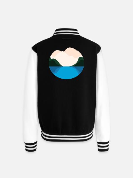 Lake Landscape - Unisex College Sweat Jacket - black/white