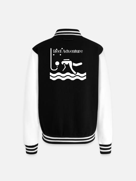 Reel_Adventure - Unisex College Sweat Jacket - black/white
