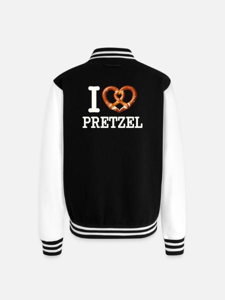 I Heart Pretzel - Unisex College Sweat Jacket - black/white
