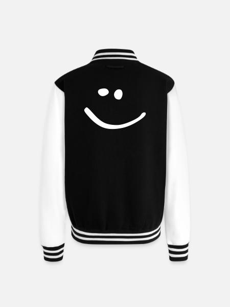 Smiley Face - Unisex College Sweat Jacket - black/white