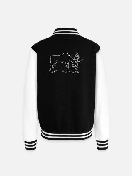 Moose Love - Unisex College Sweat Jacket - black/white