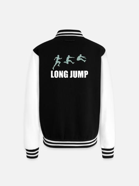 Long Jump Silhouettes - Unisex College Sweat Jacket - black/white