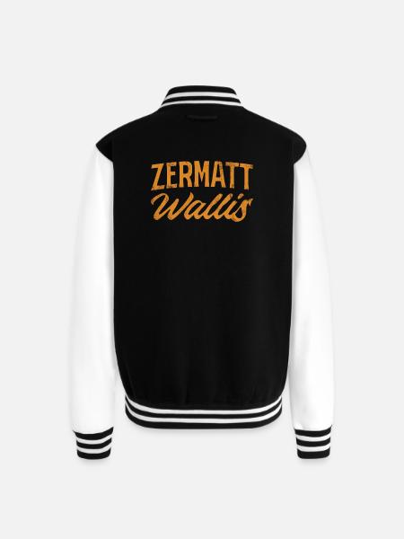 Zermatt Wallis Alpine Script - Unisex College Sweat Jacket - black/white