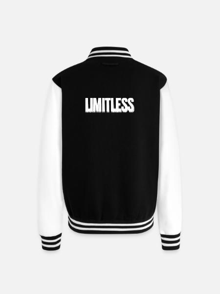 LIMITLESS - Unisex College Sweat Jacket - black/white