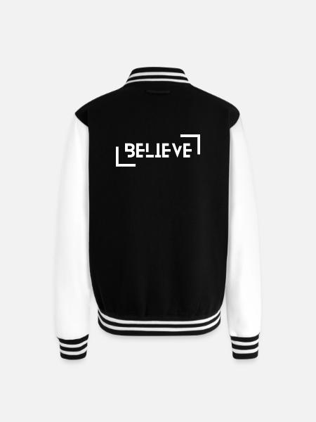 Believe-minimal-design - Unisex College Sweat Jacket - black/white