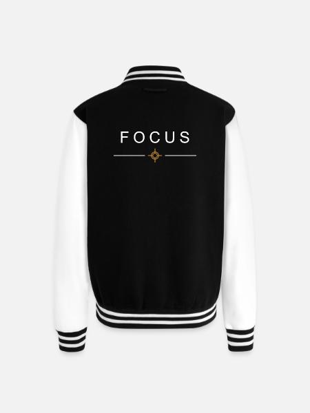 Focus Crosshair Minimal - Unisex College Sweat Jacket - black/white