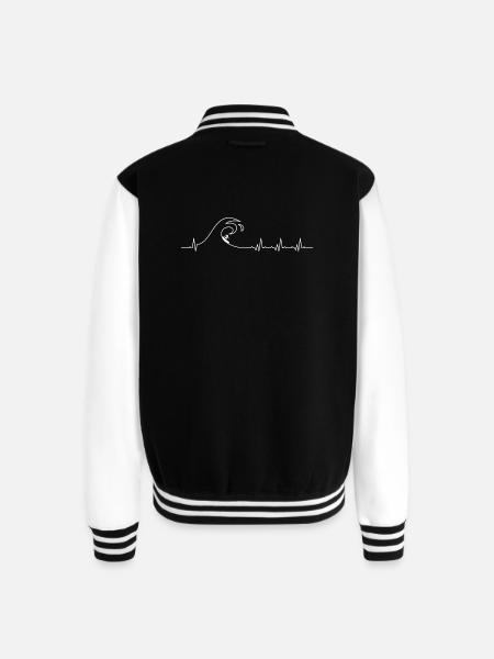 Awaiting design image - Unisex College Sweat Jacket - black/white