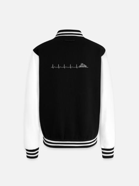 Roller Skater Heartbeat - Unisex College Sweat Jacket - black/white