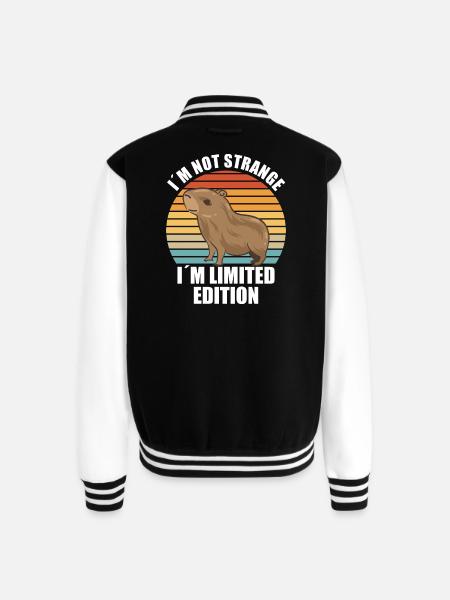 Capybara zoo animal design - Unisex College Sweat Jacket - black/white