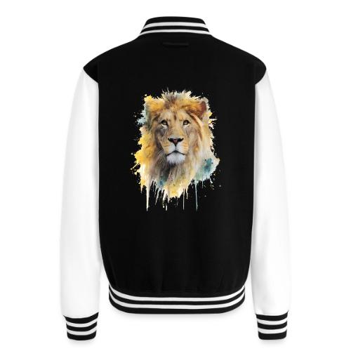 Watercolor Lion Portrait - Unisex College Sweat Jacket