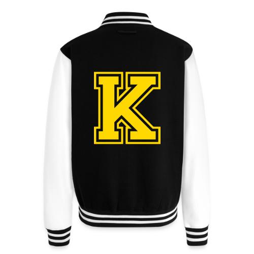 Letter k – Capital Athletic Alphabet Monogram - Unisex College Sweat Jacket