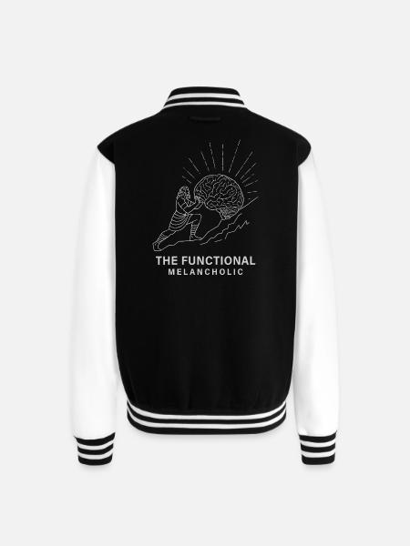 The Functional Melancholic - Unisex College Sweat Jacket - black/white