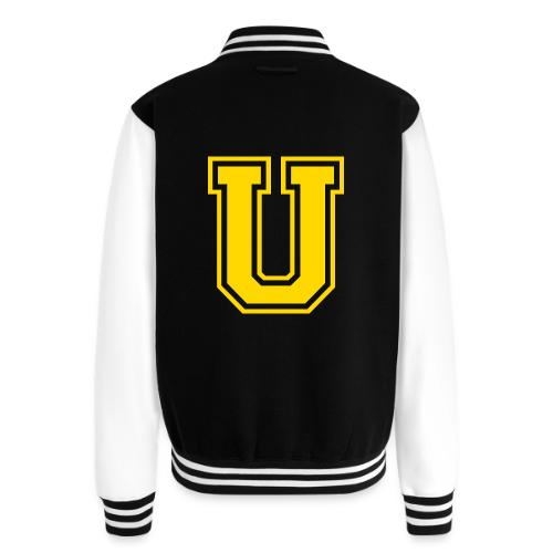 Letter U – Capital Athletic Alphabet Monogram - Unisex College Sweat Jacket