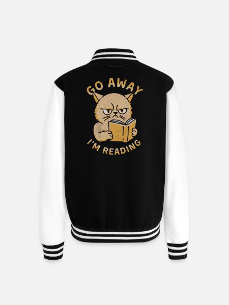 Go Away I'm Reading - Unisex College Sweat Jacket - black/white
