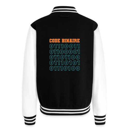 Hi in binary code - Unisex College Sweat Jacket
