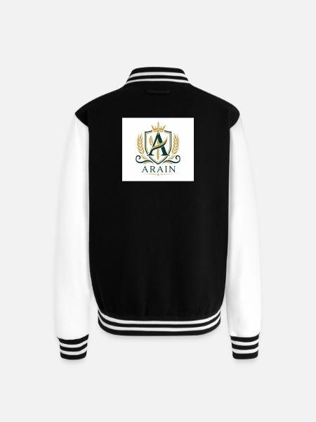 Arain Pride - Premium Punjabi Heritage Graphic - Unisex College Sweat Jacket - black/white