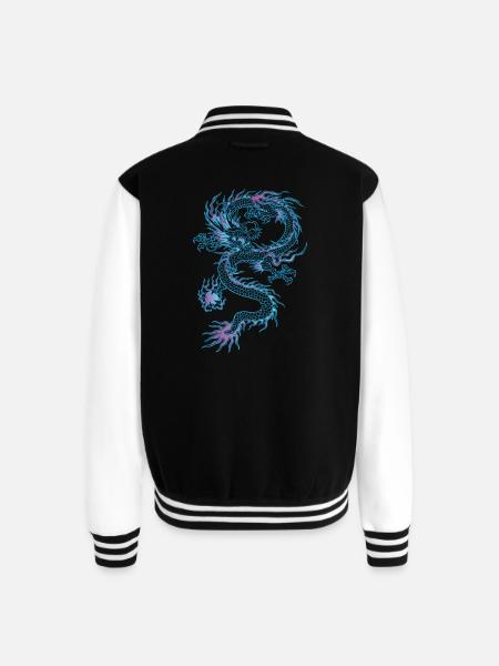 chinese dragon - Unisex College Sweat Jacket - black/white