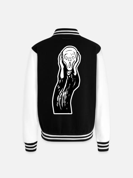 Scream Face - Unisex College Sweat Jacket - black/white