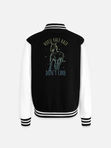 Horse Design - Unisex College Sweat Jacket - black/white