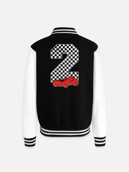 Checkerboard 2 Racecar Grid - Unisex College Sweat Jacket - black/white