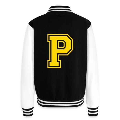 Letter P – Capital Athletic Alphabet Monogram - Unisex College Sweat Jacket