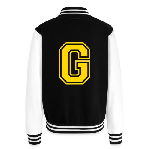 Letter G – Capital Athletic Alphabet Monogram - Unisex College Sweat Jacket