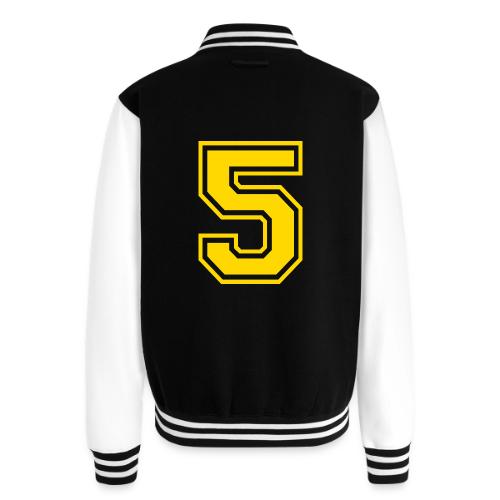 Number 5 in a classic athletic collegiate font - Unisex College Sweat Jacket