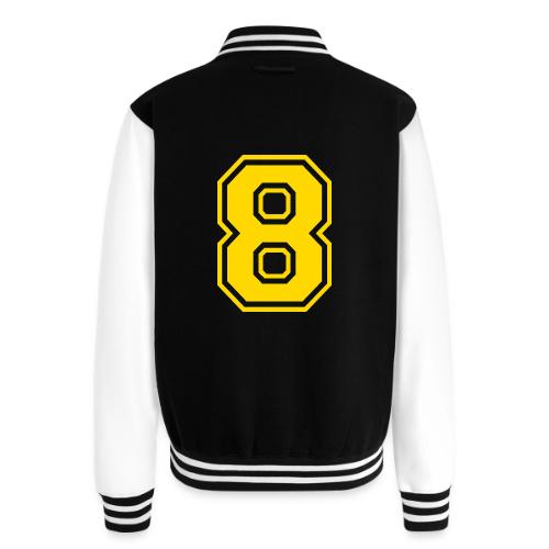 Number 8 in a classic athletic collegiate font - Unisex College Sweat Jacket