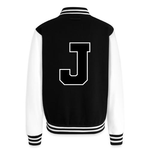 Varsity Letter J Athletic Alphabet Graphic - Unisex College Sweat Jacket