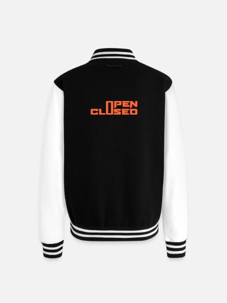 OPEN CLOSED - Unisex College Sweat Jacket - black/white
