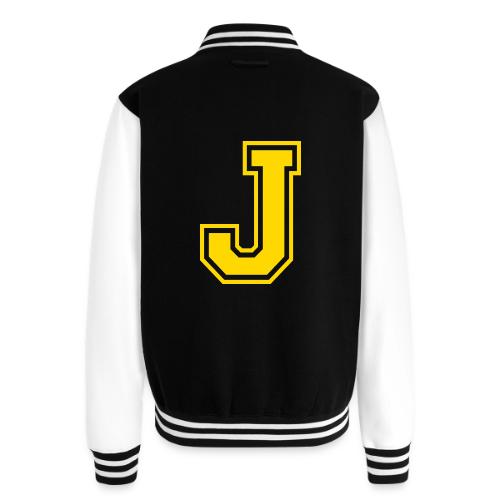 Letter J – Capital Athletic Alphabet Monogram - Unisex College Sweat Jacket