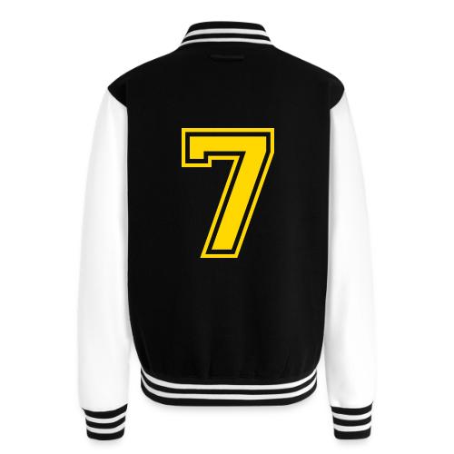 Number 7 in a classic athletic collegiate font - Unisex College Sweat Jacket