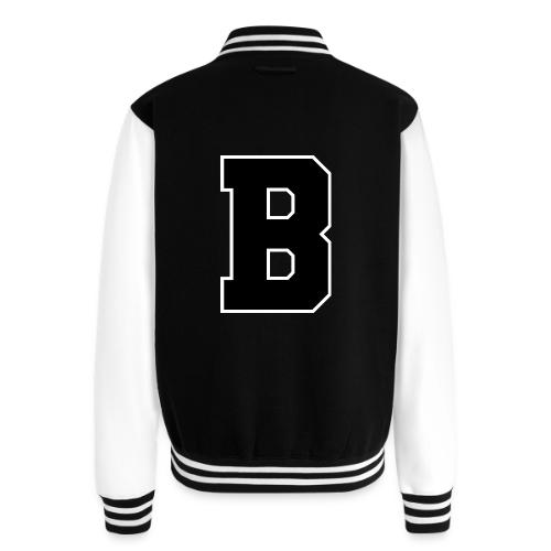 Varsity Letter B Athletic Alphabet Graphic - Unisex College Sweat Jacket