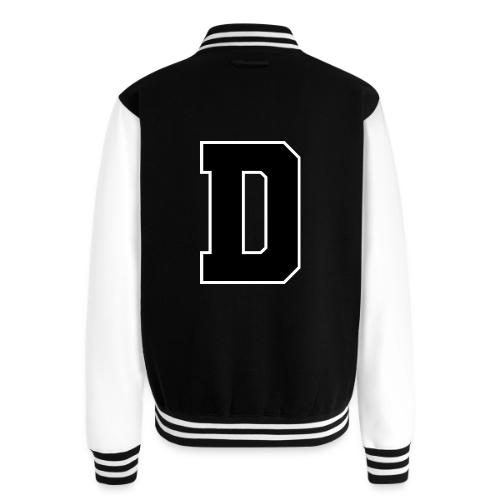 Varsity Letter D Athletic Alphabet Design - Unisex College Sweat Jacket