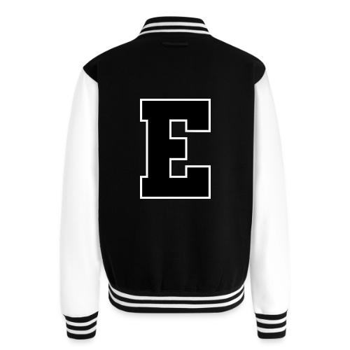 Varsity Letter E Collegiate Font Graphic - Unisex College Sweat Jacket