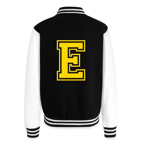 Letter E – Capital Athletic Alphabet Monogram - Unisex College Sweat Jacket
