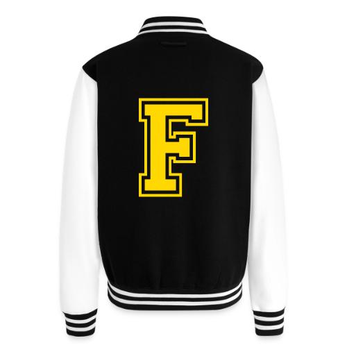 Letter F – Capital Athletic Alphabet Monogram - Unisex College Sweat Jacket