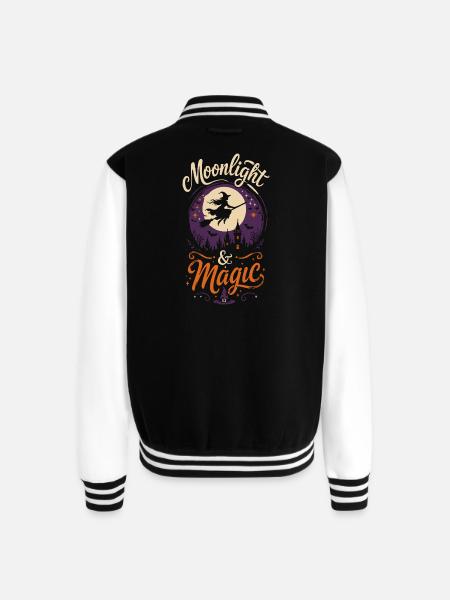 Moonlight & Magic Tshirt - Unisex College Sweat Jacket - black/white
