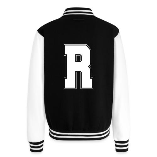 White Letter R – Varsity Alphabet Monogram - Unisex College Sweat Jacket